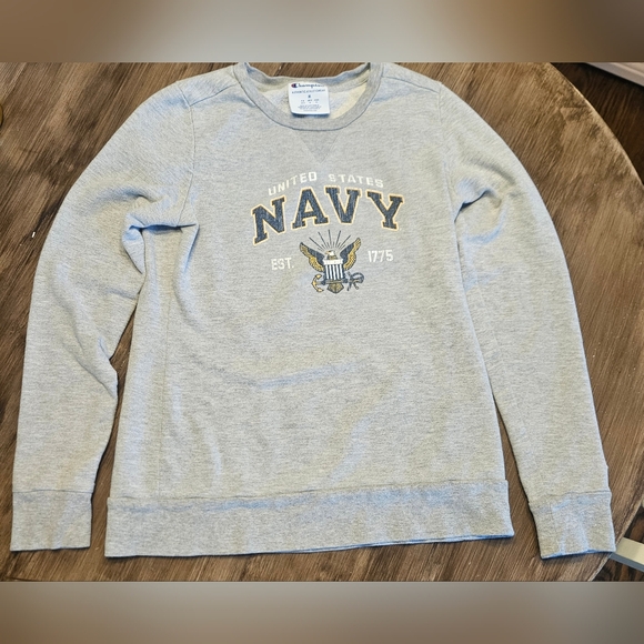 US Navy Champion Gray Navy Crewneck Sweater - Picture 1 of 5